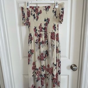 Floral High-Low Maxi Dress